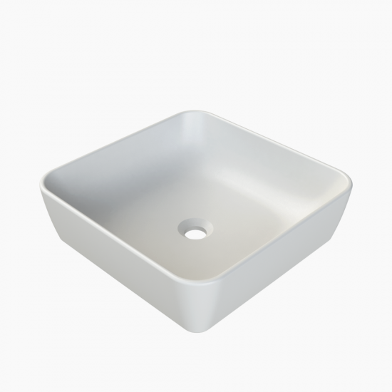 Επικαθήμενος Νιπτήρας Πορσελάνης 46x46cm Cerastyle One IV 076000-97 Λευκό Ματ